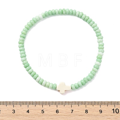 Dyed Glass Imitation Jade Beads Stretch Bracelets BJEW-JB13840-1