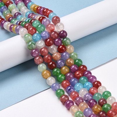 Crackle Glass Beads Strands GLAA-F098-05C-03-1
