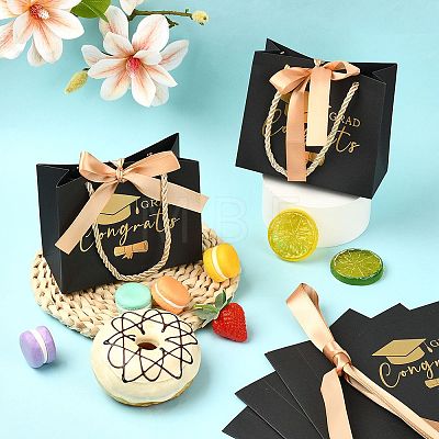 Gold Stamping Graduation Cap Paper Gift Bags CARB-FZC0001-01A-1