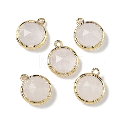 Natural Quartz Crystal Faceted Flat Round Charms G-U028-03G-05-1