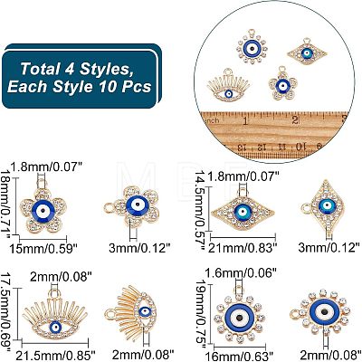 40Pcs 4 Style Alloy Enamel Pendants FIND-FH0003-93-1