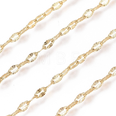 3.28 Feet Ion Plating(IP) 304 Stainless Steel Textured Dapped Chains X-CHS-D004-02G-1