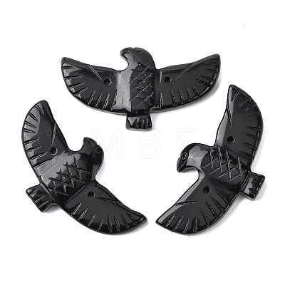 Natural Obsidian Carved Big Pendants G-A288-01G-1