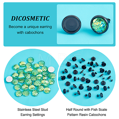 DIY Fish Scale Earring Making Kits DIY-DC0001-71-1