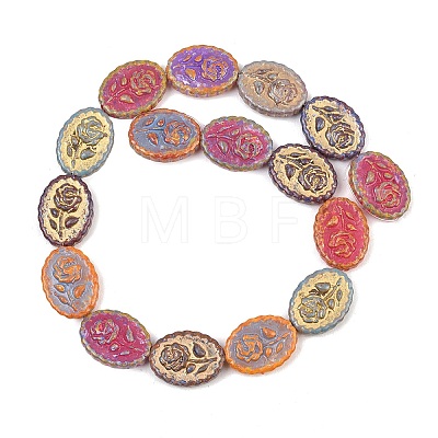 Painted Glass Beads Strands GLAA-F133-07E-1