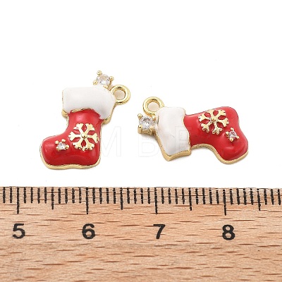 Christmas Theme Brass Micro Pave Cubic Zirconia Pendants KK-L228-30A-G-1