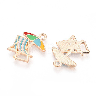 Beach Theme Alloy Enamel Pendants ENAM-T022-33M-1