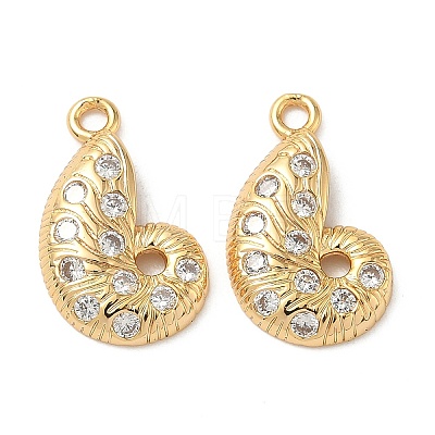 Ocean Brass Micro Pave Clear Cubic Zirconia Charms KK-B160-42G-03-1