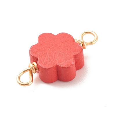 Spray Painted Wood Connector Charms PALLOY-JF01427-16-1