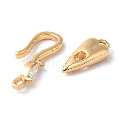 Brass S-Hook Clasps KK-C062-043G-1