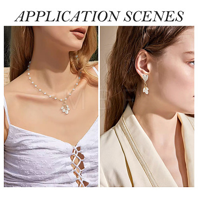 6Pcs Natural Cultured Freshwater Pearl Rice Beaded Pendants PALLOY-TA00380-1