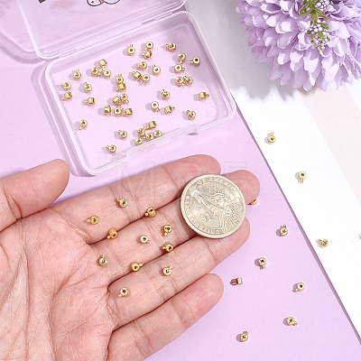 80Pcs Brass Crimp Beads KK-BBC0025-89G-1