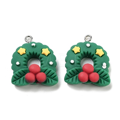 Christmas Theme Opaque Resin Pendants RESI-N039-108-1