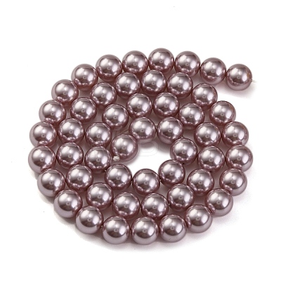 Baking Painted Pearlized Glass Pearl Round Bead Strands PEAR-H019-02C-03-1