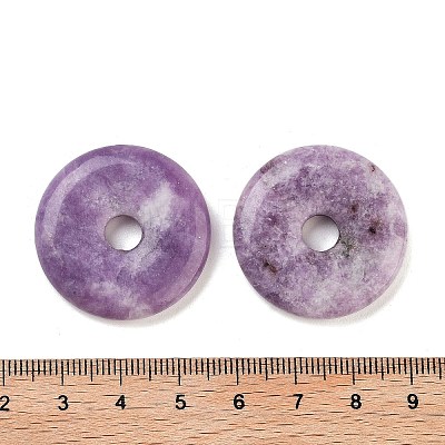 Natural Lepidolite Pendants G-K099-30mm-02-1