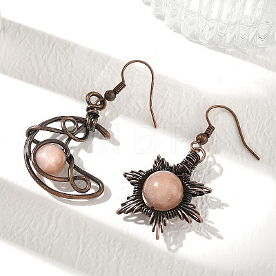 Natural Sunstone Dangle Earrings G-H359-07R-06-1