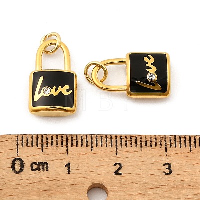 304 Stainless Steel with Crystal Rhinestone Enamel Pendants STAS-G358-09G-02-1