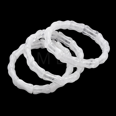 Bamboo Natural Quartz Crystal Beads Stretch Bracelets for Women Men BJEW-K304-01L-1