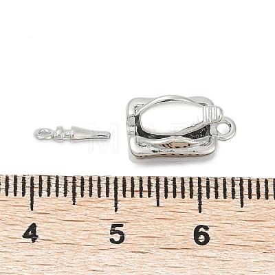 Brass Micro Pave Clear Cubic Zirconia Box Clasps KK-P291-40P-1