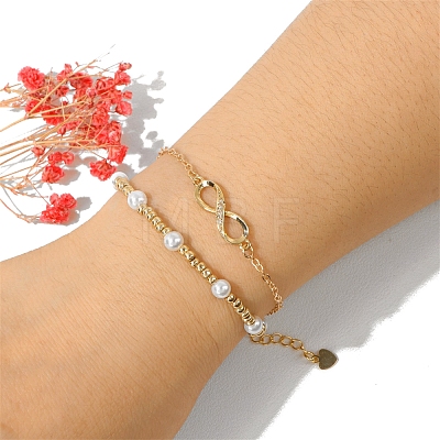 Infinity Alloy Rhinestone Link Multi-strand Bracelets PW-WG5E2F2-01-1