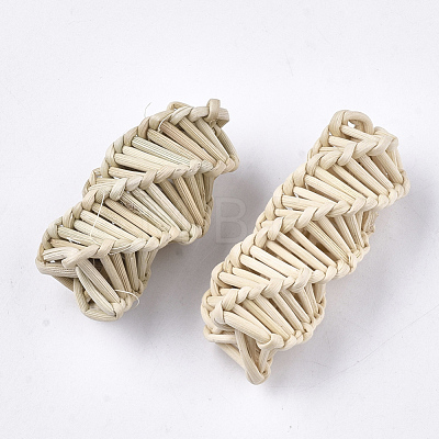 Handmade Reed Cane/Rattan Woven Beads WOVE-T006-028A-1