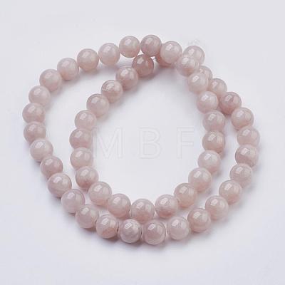 Natural Yellow Jade Beads Strands G-G598-8mm-YXS-06-1