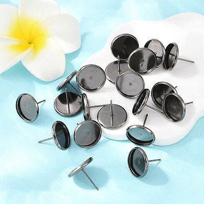 Gunmetal Metal Color Brass Ear Studs Settings X-IFIN-Q005-B-1
