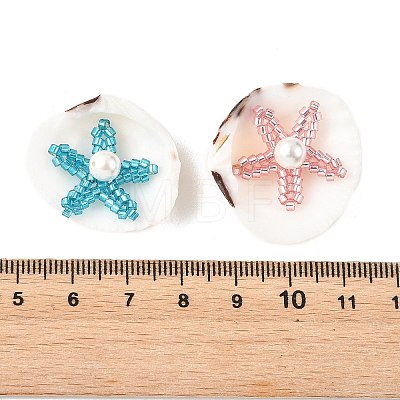 Glass Seed Baeded & Natural Shell Pendants PALLOY-MZ01370-1
