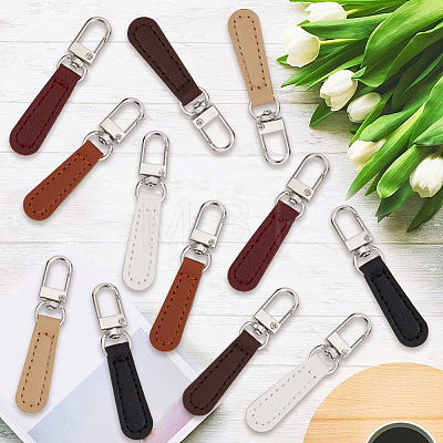 12Pcs PU Leather Zipper Pull Tabs FIND-CY0002-33A-1