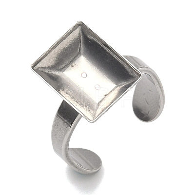 304 Stainless Steel Cuff Ring Findings STAS-B126-08P-1