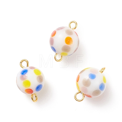 Handmade Lampwork Connector Charms PALLOY-JF01533-1