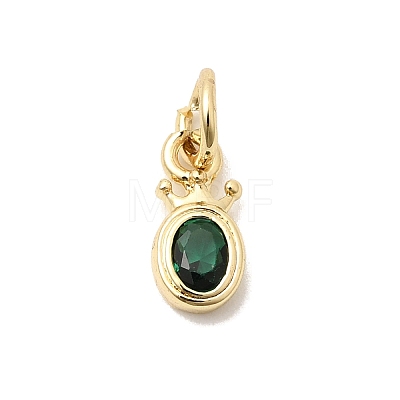 Brass Cubic Zirconia Charms KK-G554-01A-02-1