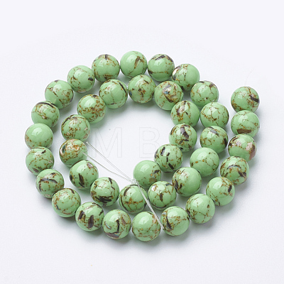 Assembled Synthetic Turquoise and Shell Beads Strands G-S212-10mm-07-1