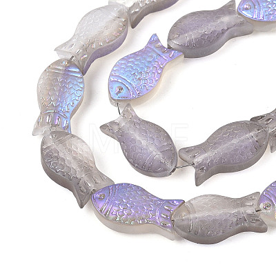 Frosted Glass Beads Strands GLAA-T023-40C-04-1