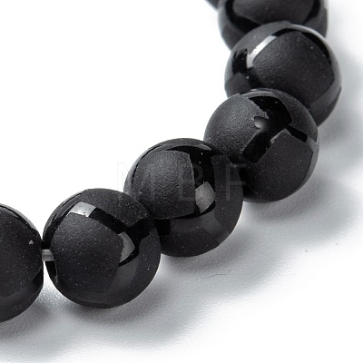 Frosted Glass Beads Stretch Bracelets BJEW-I296-08B-1
