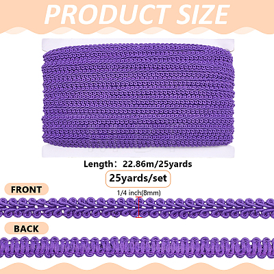 Polyester Braided Lace Trim OCOR-WH0110-14A-1