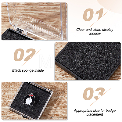 Plastic Badge Storage Box CON-WH0086-121B-1