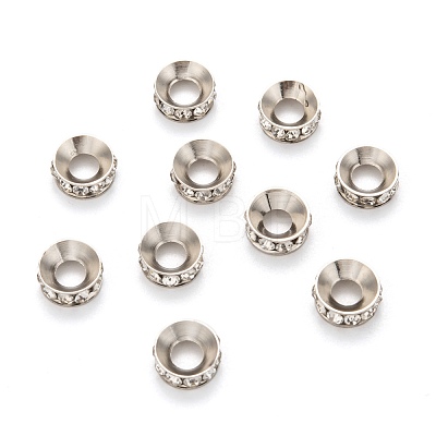 Brass Rhinestone Spacer Beads RB-A020-9mm-01P-1