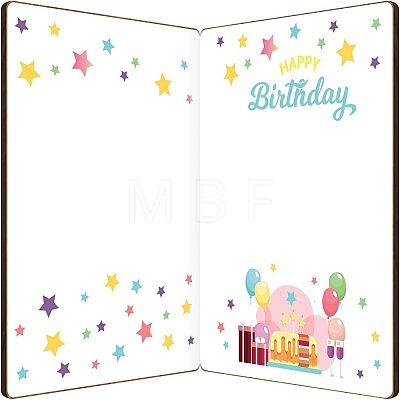 MDF Greeting Card & Paper Envelope with Bowknot AJEW-WH0203-008-1