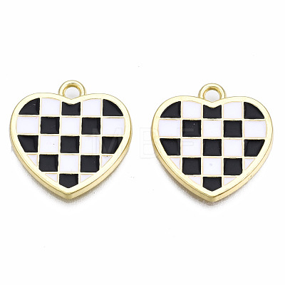 Rack Plating Alloy Checkerboard Pendants PALLOY-S132-257A-RS-1