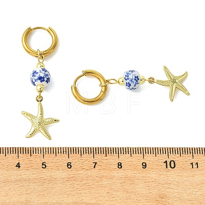 4 Styles Marine Theme 202 Stainless Steel Hoop Earrings EJEW-JE07004-1