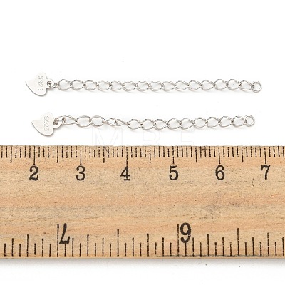 Rhodium Plated 925 Sterling Silver Chain Extender STER-C005-01P-1