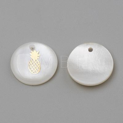 Freshwater Shell Pendants SHEL-Q010-009G-1