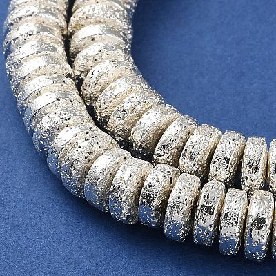 Electroplated Natural Lava Rock Beads Strands G-I360-A03-04-1