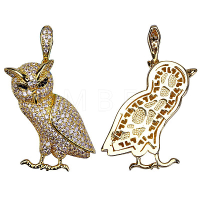 Alloy Full Crystal Rhinestone Owl Pendant Rope Chain Necklaces for Unisex WG4DB42-01-1