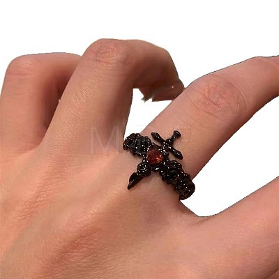 Alloy & Rhinestone Cuff Open Rings FS-WG9C160-02-1