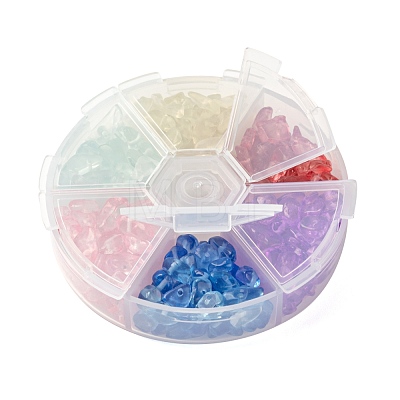 6 Colors Imitation Aquamarine Glass Beads & Baking Painted Glass Beads GLAA-FS0001-08-1