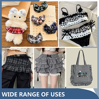Pleated Polyester Lace Ribbons SRIB-WH0011-473A-1