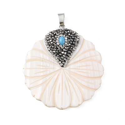 Natural White Shell Pendants BSHE-C004-05-1