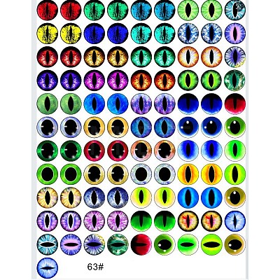 Printed Transparent Glass Cabochons GL-CBAA22A-13-1